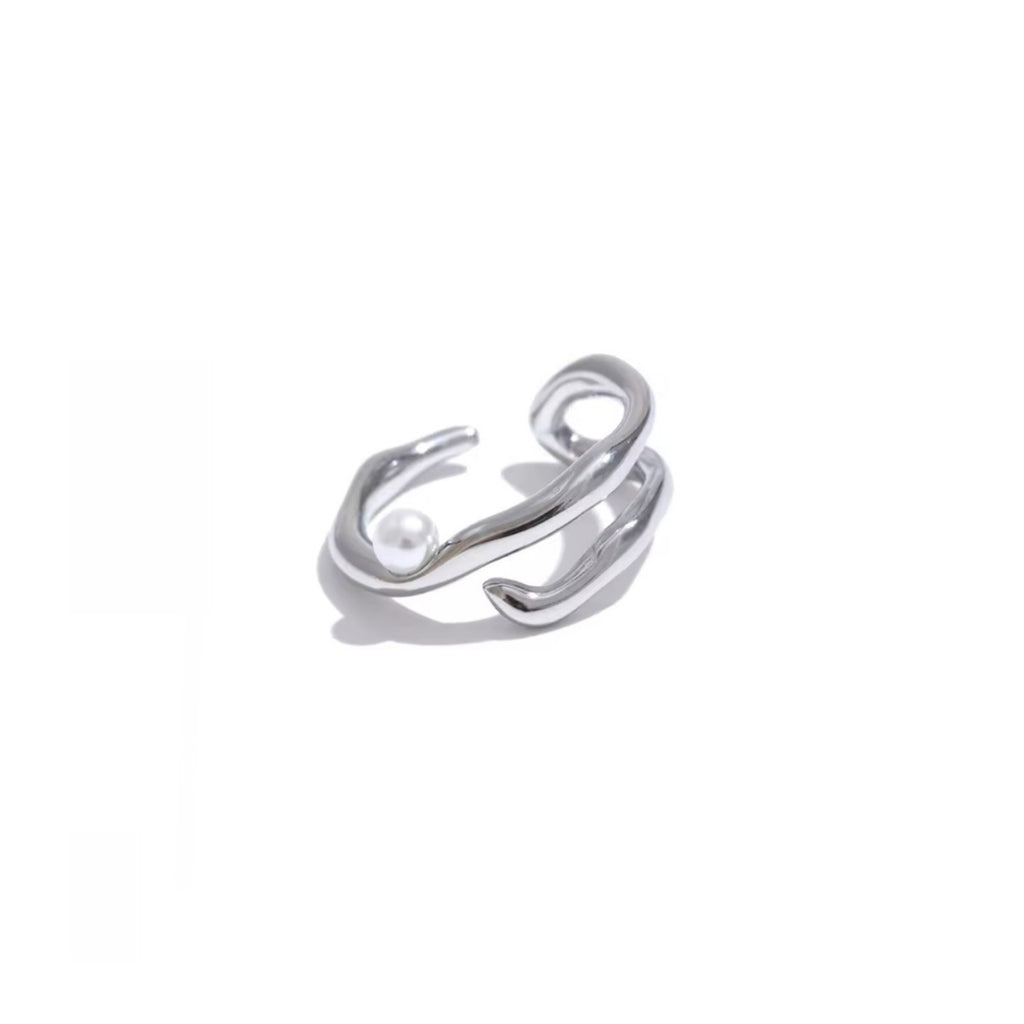 Néra | Bague géométrique perle