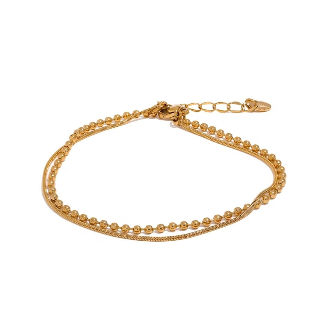 Beaded Duo | Double Chain &amp; Beaded Bracelet