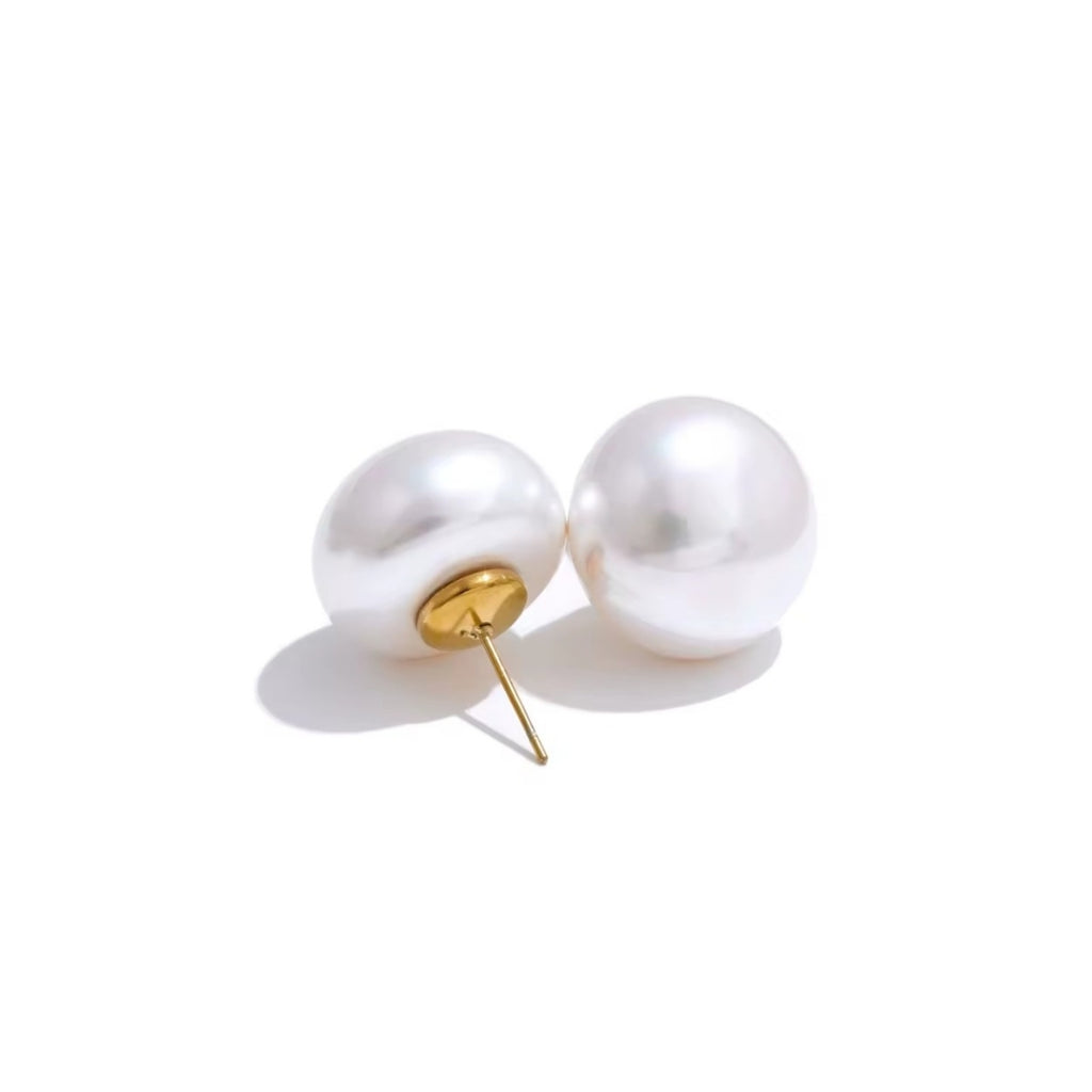 Jamie | Boucles d'oreilles rondes perle douce