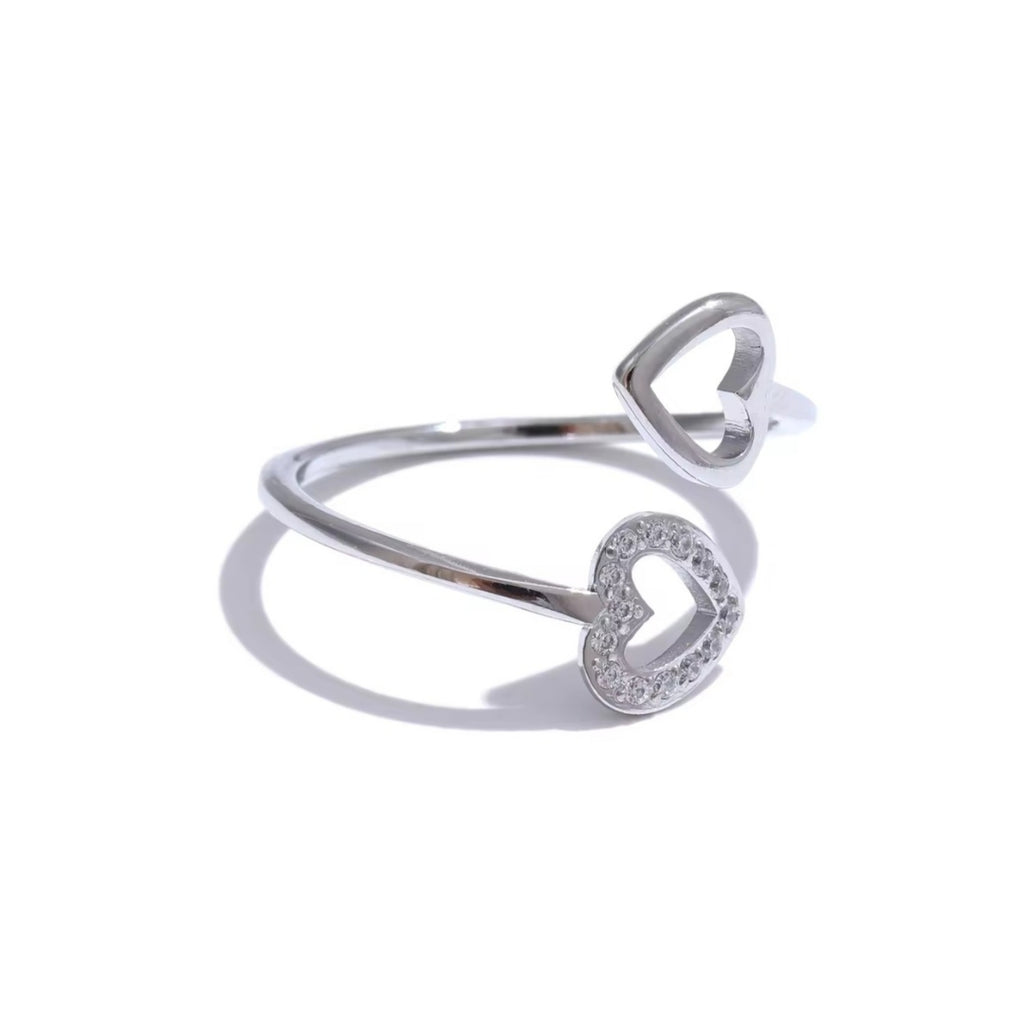Céleste | Bague ouverte cœur