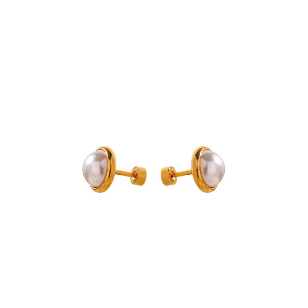 Elza | Boucles d’oreilles perle nacrée