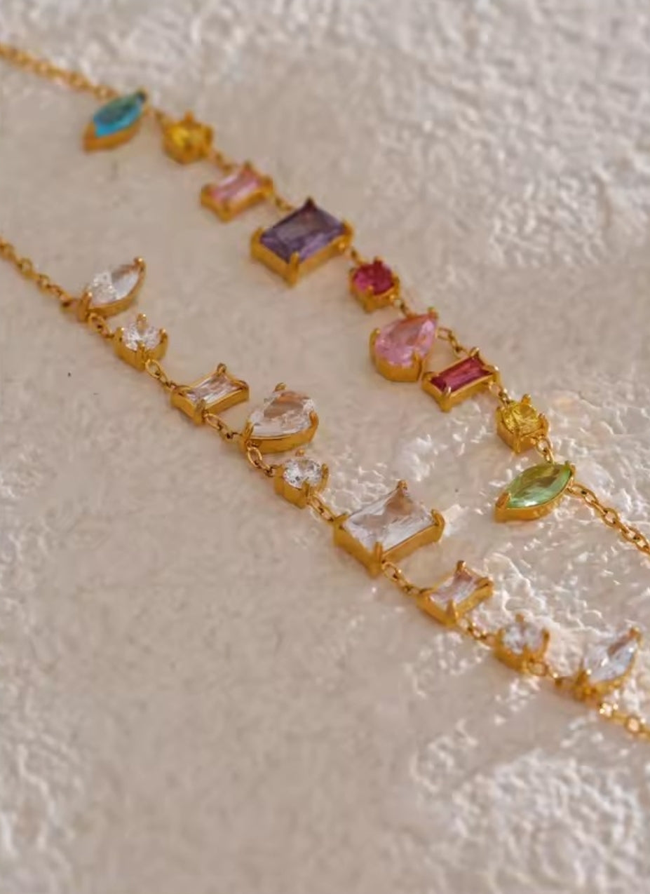 Marine | Collier pendentif lumière irisée