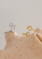 Céleste | Bague Ouverte Cœur