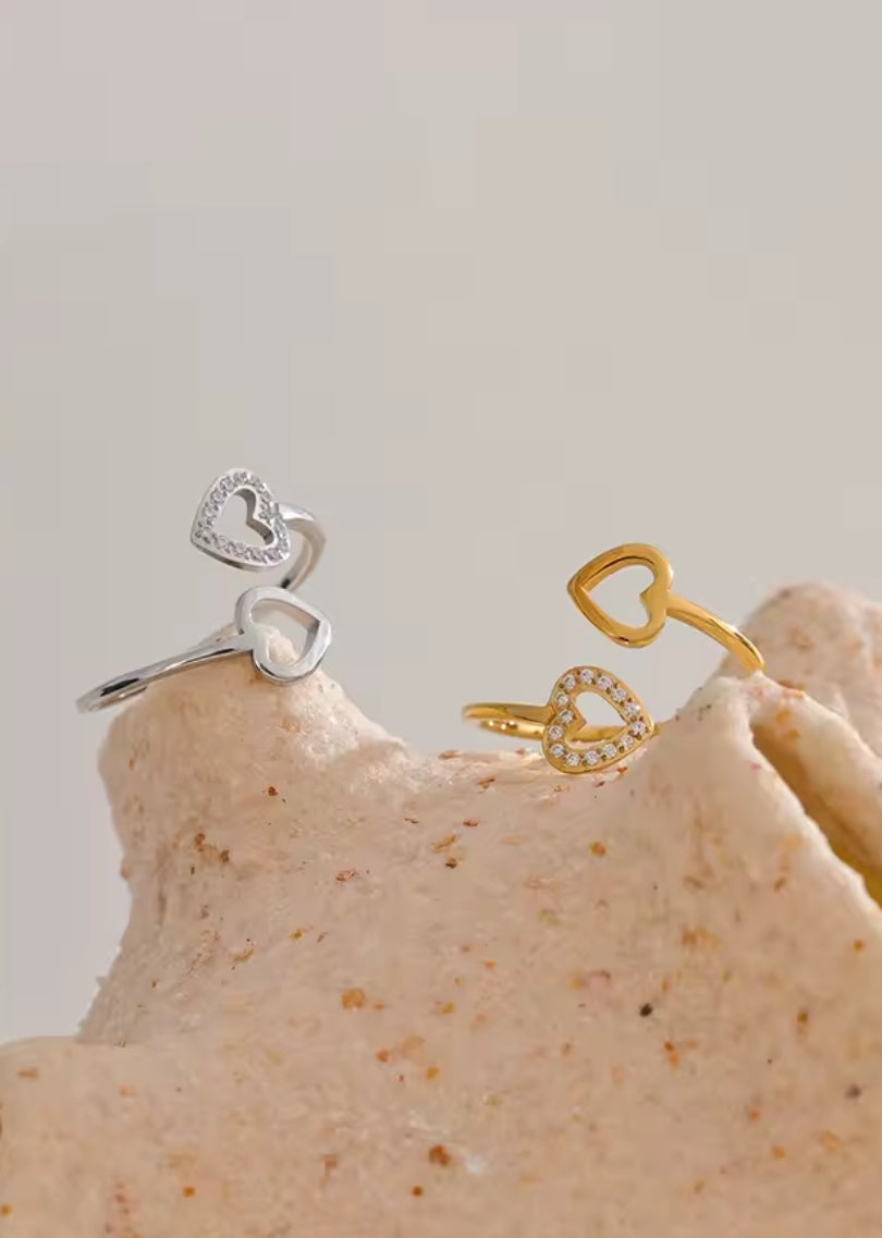 Céleste | Bague Ouverte Cœur