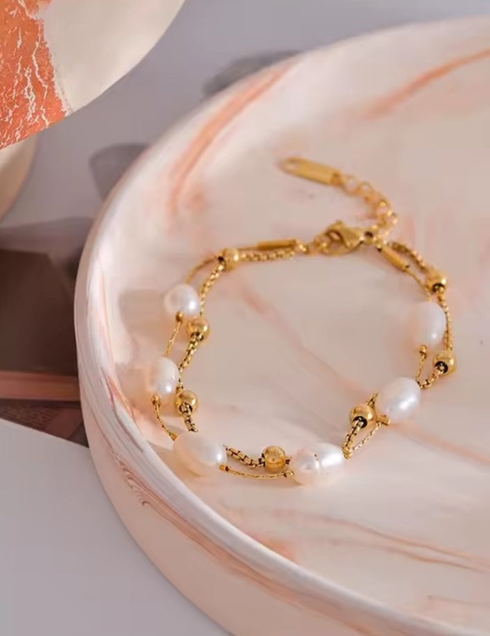 Cloé | Bracelet Double Chaîne