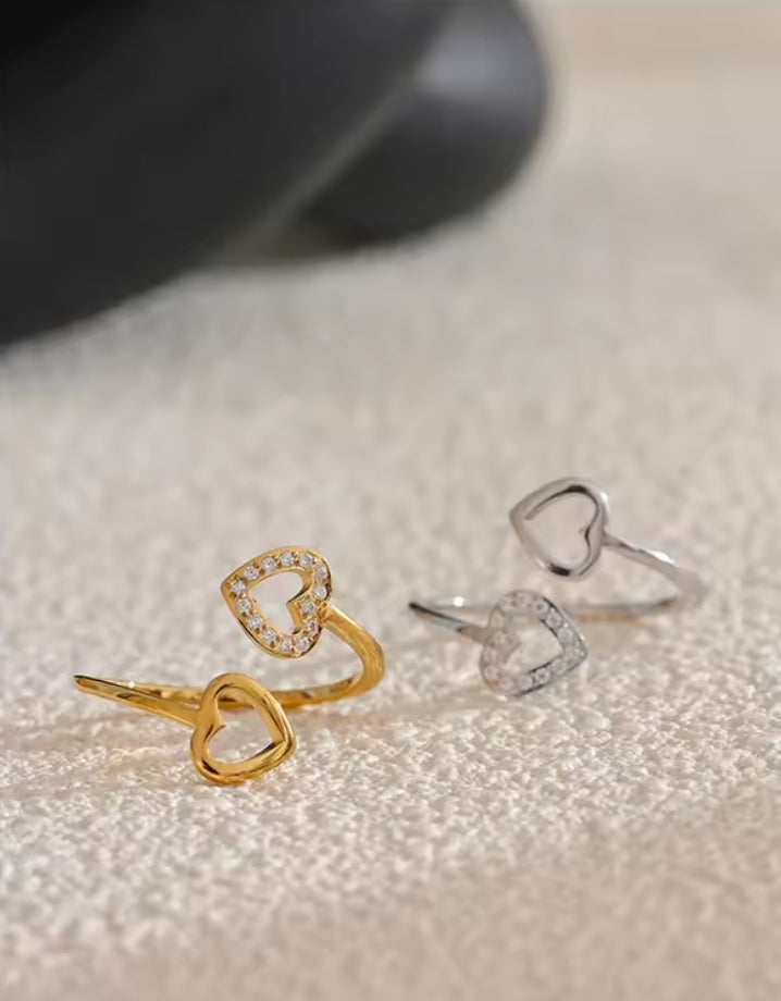 Céleste | Bague Ouverte Cœur