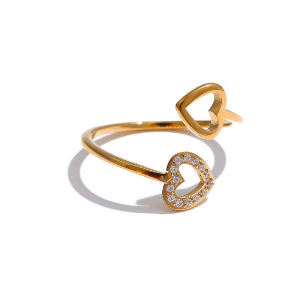 Céleste | Bague ouverte cœur